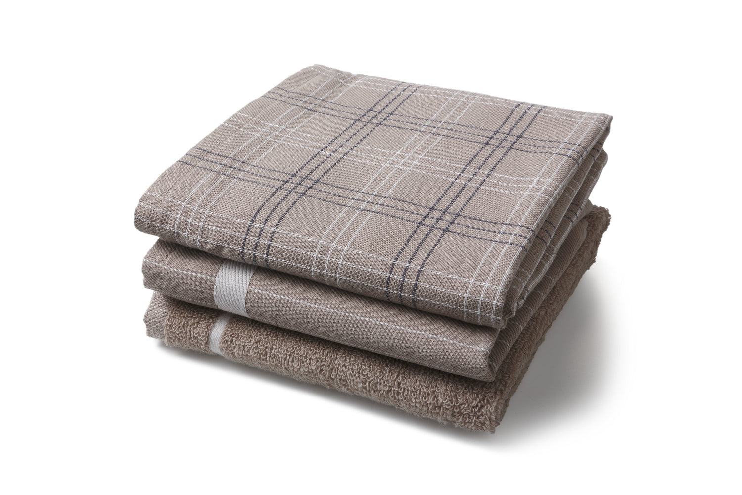 Twentse Damast 3PACK Keukentextiel Mix&Match - Taupe