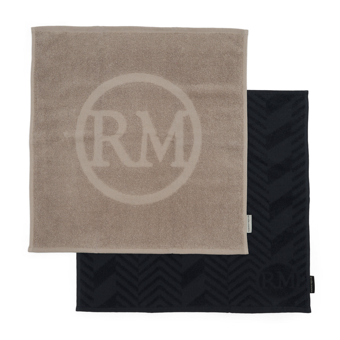 Riviera Maison Theedoek Fallen Stripes Black|Beige - 2 Stuks