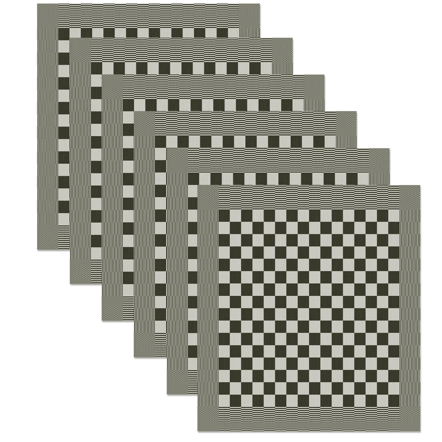 DDDDD theedoek Barbeque - 60x65 cm - Set van 6 - Zwart