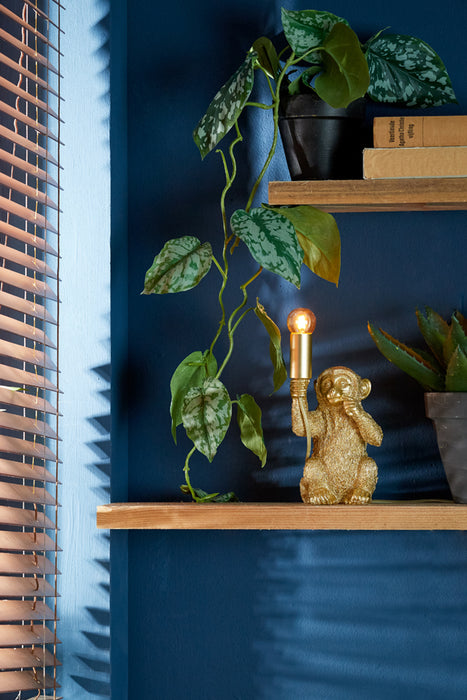 Light & Living Tafellamp Monkey - Goud - 13x12,5x23,5cm