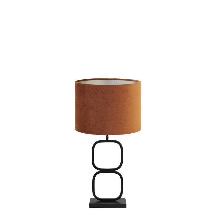 Light & Living Tafellamp Lutika|Velours - Zwart|Terra - Ø30x67cm