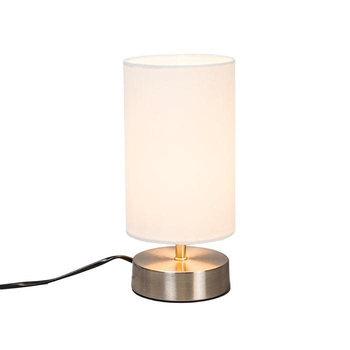 QAZQA Moderne tafellamp wit rond 12 cm - Milo 2