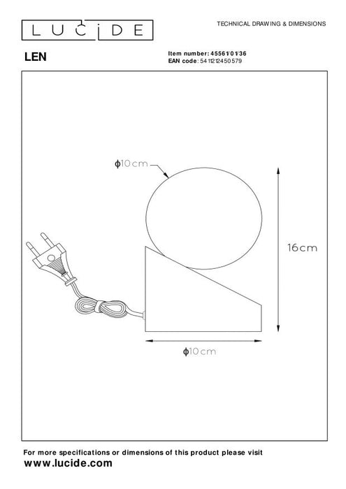 Lucide LEN Tafellamp - Grijs