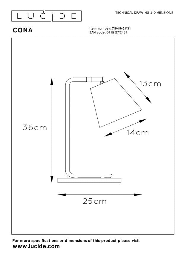 Lucide CONA Tafellamp - Wit