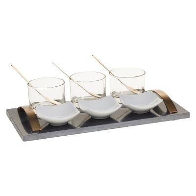 CASA DI ELTURO Marble Tray Tapas Set - Serveer Dienblad - Zwart