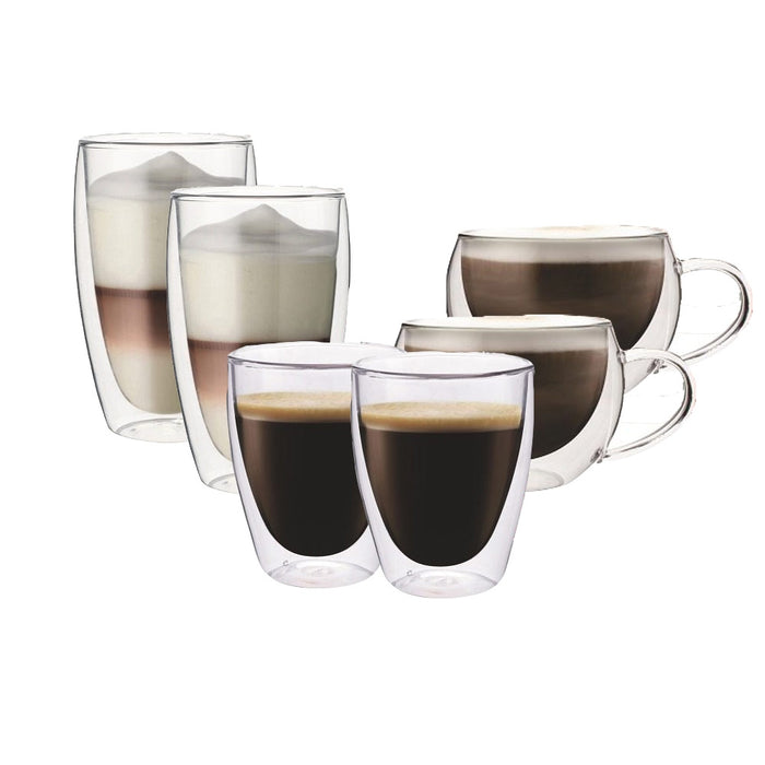 Maxxo - Glazenset, koffie, Latte &amp; Cappuccino - Set van 6 - Maxxo