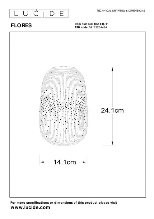 Lucide FLORES Tafellamp - Wit