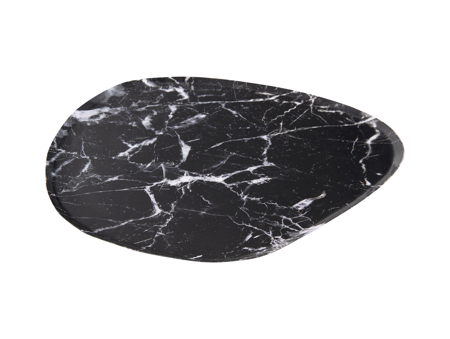 present time - Dienblad Marble Look - Zwart - 34x30x1 cm