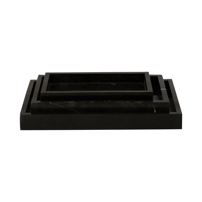 present time - Tray Marble medium black