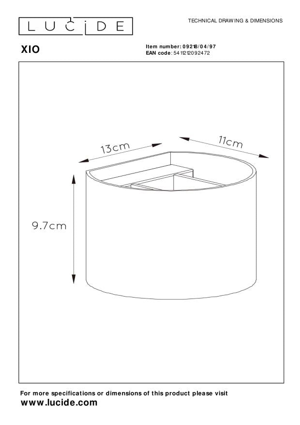 Lucide XIO Wandlamp - Roest bruin