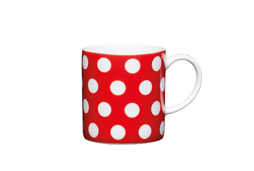 KitchenCraft - Set van 6 - Espresso Kopje - Polka Dot - Rood - 80ml -