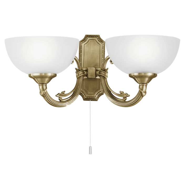 EGLO Savoy - Wandlamp - 2 Lichts - Brons - Wit