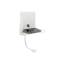 QAZQA Moderne wandlamp wit met USB en flexarm - Flero