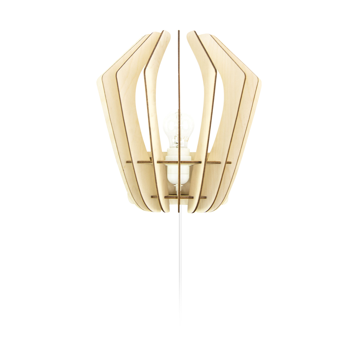 Bomerango Wall Original houten muurlamp met koordset wit - Small