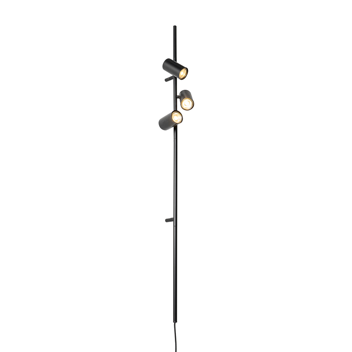 QAZQA Wandlamp zwart met voetschakelaar 3-lichts - Jeana Luxe