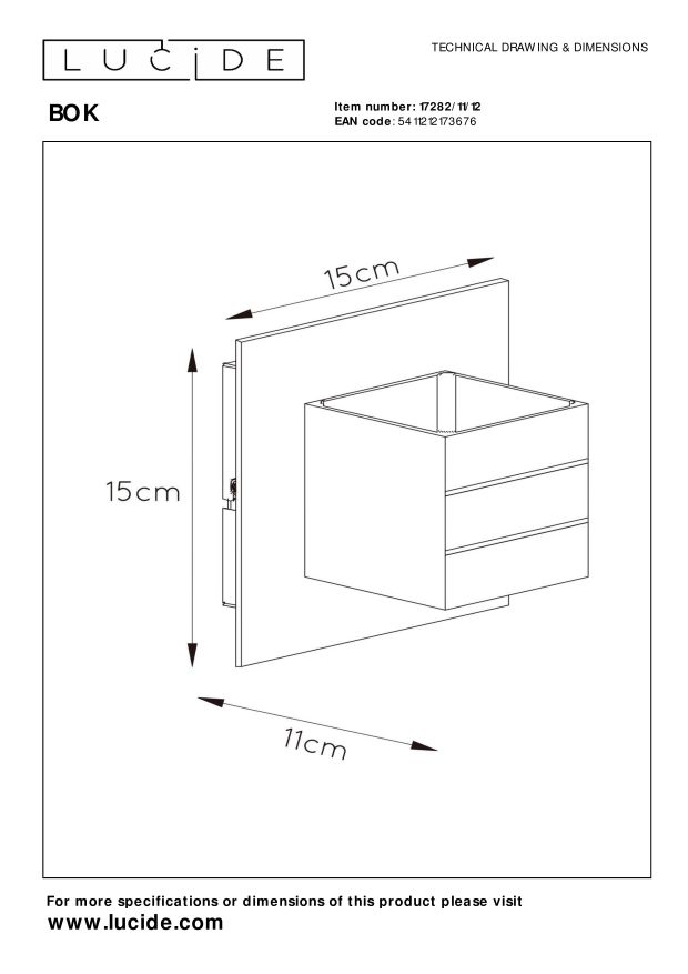 Lucide BOK Wandlamp - Mat chroom