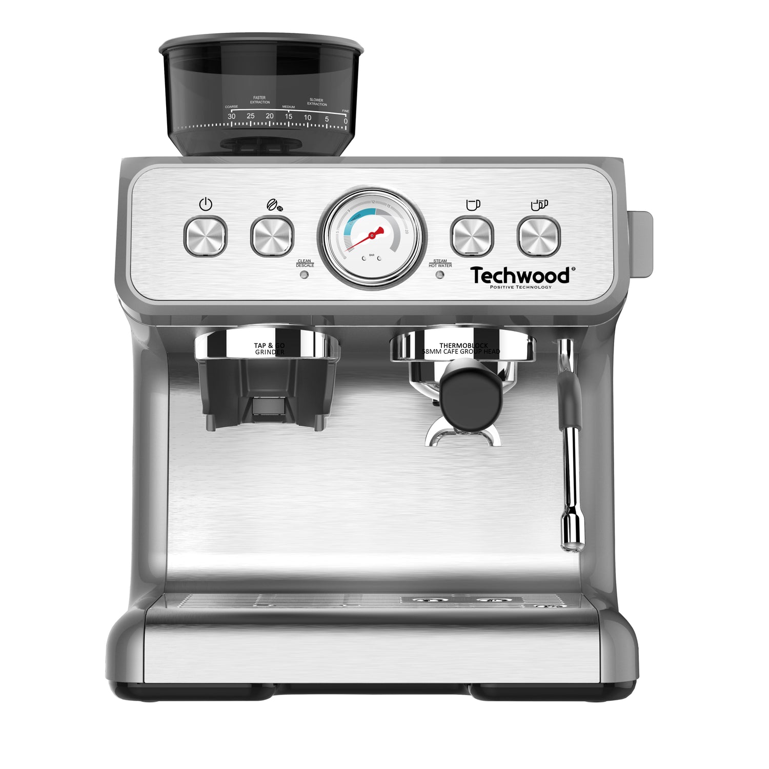 Techwood Professionele Espressomachine Met Koffiemolen