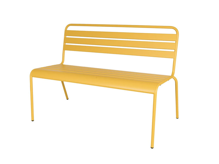 Metalen tuinbank Max 120 cm okergeel