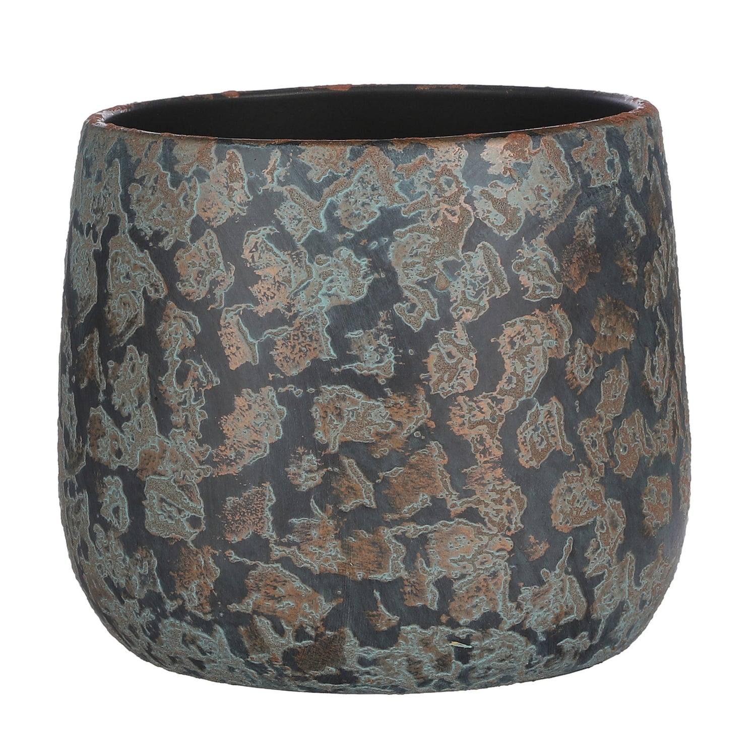 Mica Decorations Bloempot|schaal - keramiek - koper - D16 x H13cm