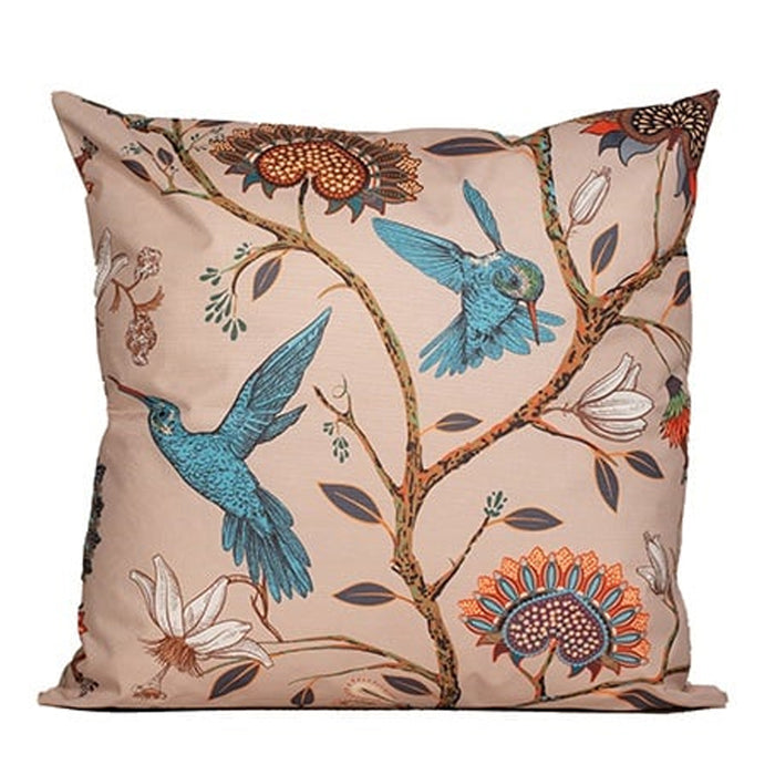 Anna's collection buitenkussen bloem - bruin - 45 x 45 cm