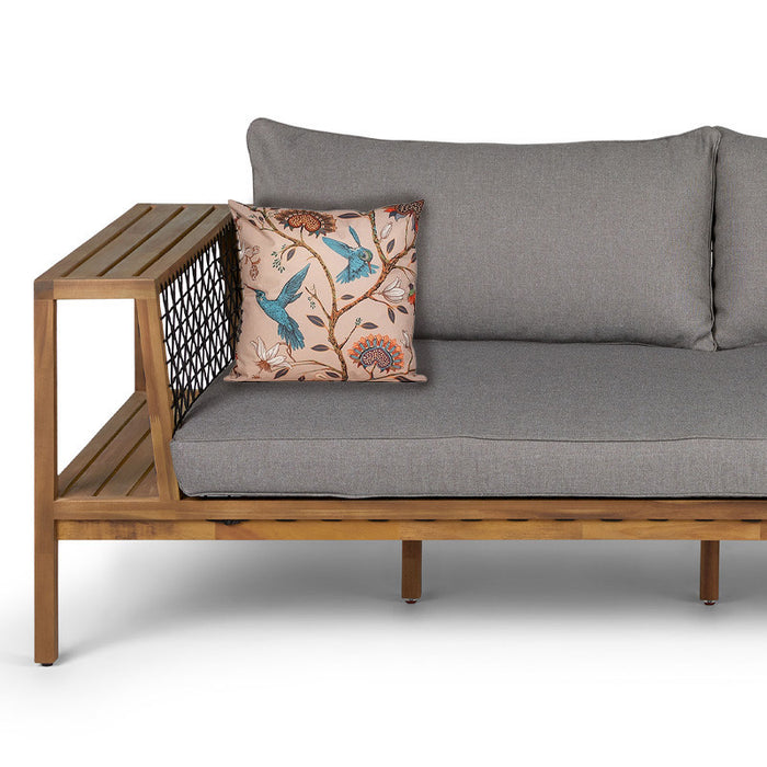 Anna's collection buitenkussen bloem - bruin - 45 x 45 cm