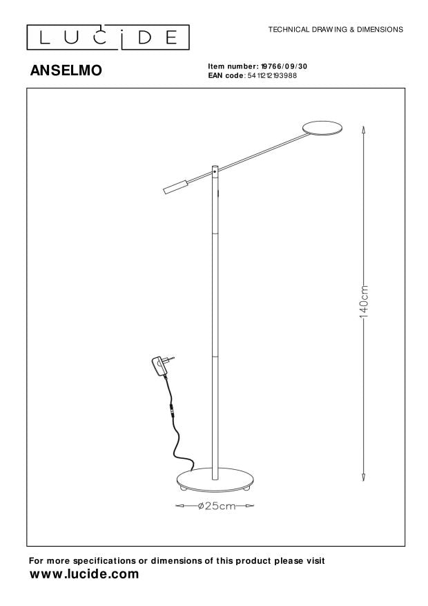 Lucide ANSELMO Leeslamp - Zwart
