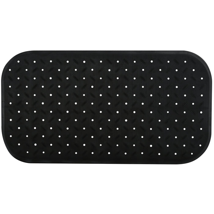 MSV Douche|bad anti-slip mat badkamer - rubber - zwart - 36 x 65 cm