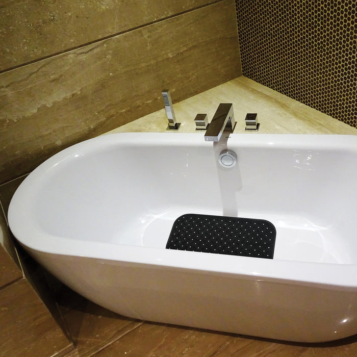 MSV Douche|bad anti-slip mat badkamer - rubber - zwart - 36 x 65 cm