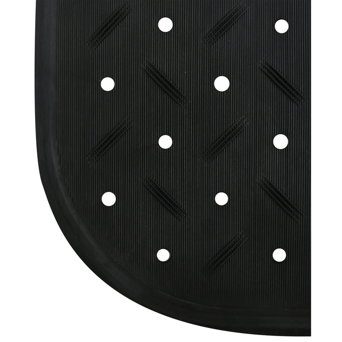 MSV Douche|bad anti-slip mat badkamer - rubber - zwart - 36 x 65 cm