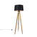 QAZQA Landelijke tripod vintage hout met linnen kap zwart 45 cm -