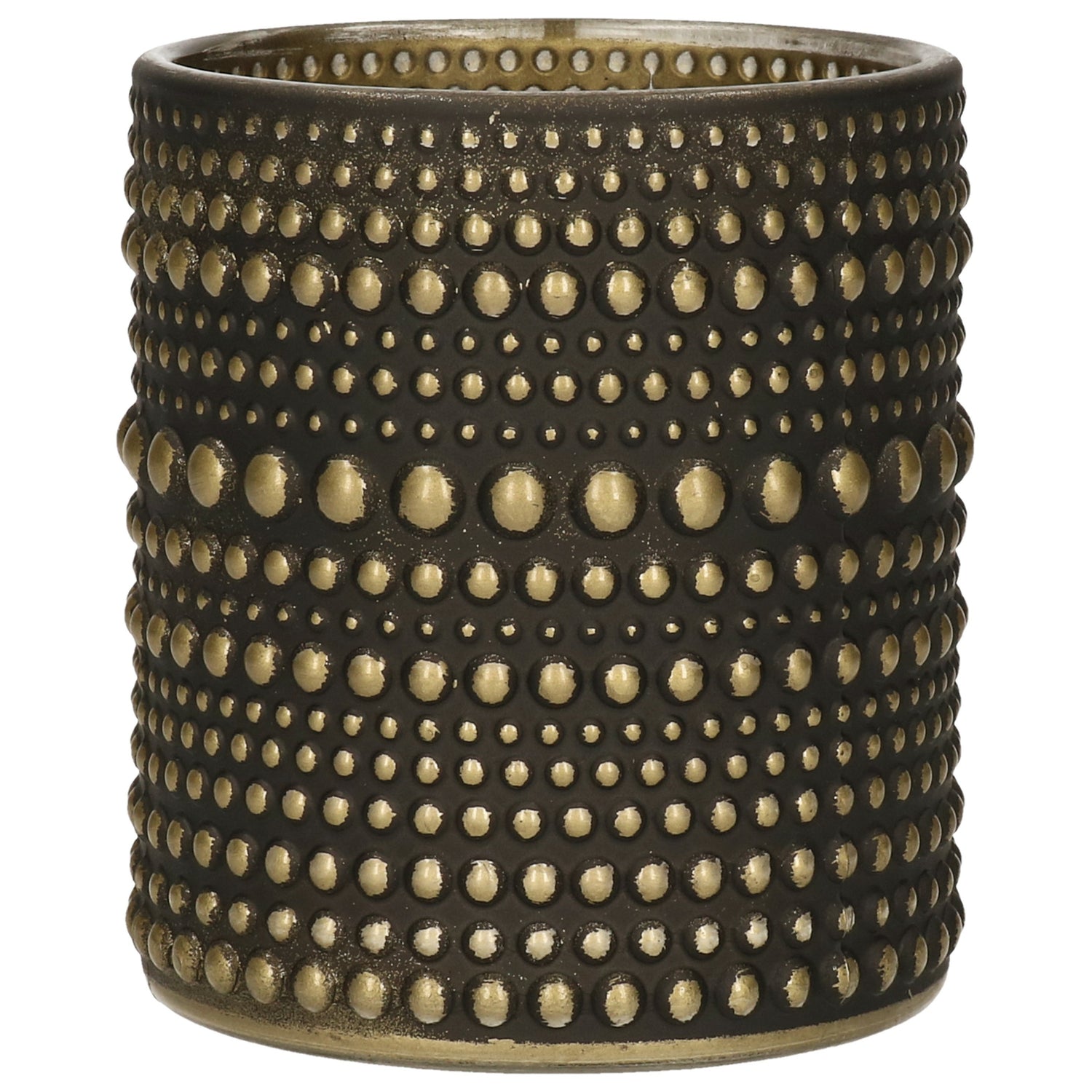 Countryfield theelichthouder|kaarsenhouder - zwart|goud - H8 cm