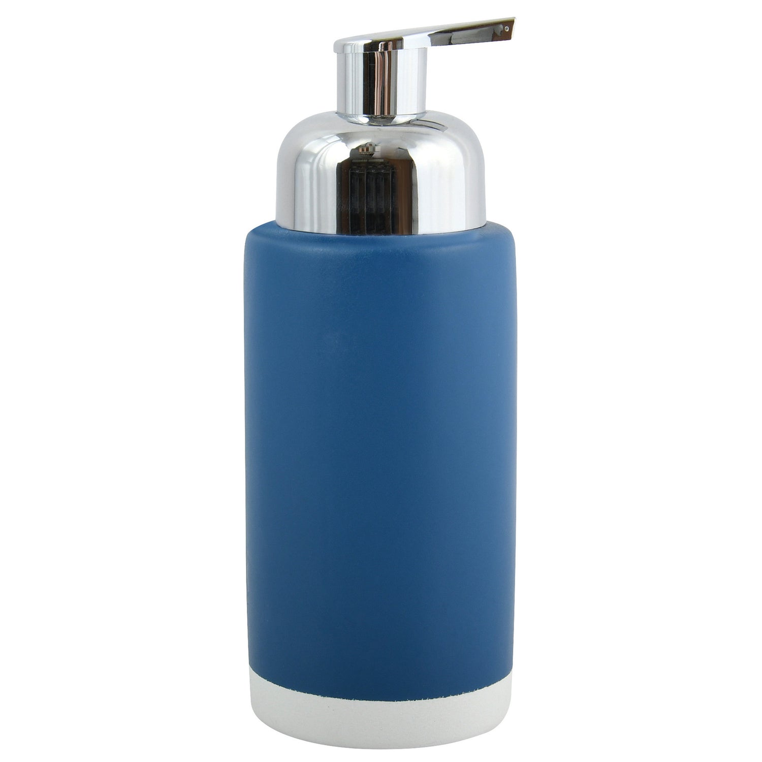 MSV Zeeppompje|dispenser Enzo - keramiek - marine blauw|zilver - 18 cm