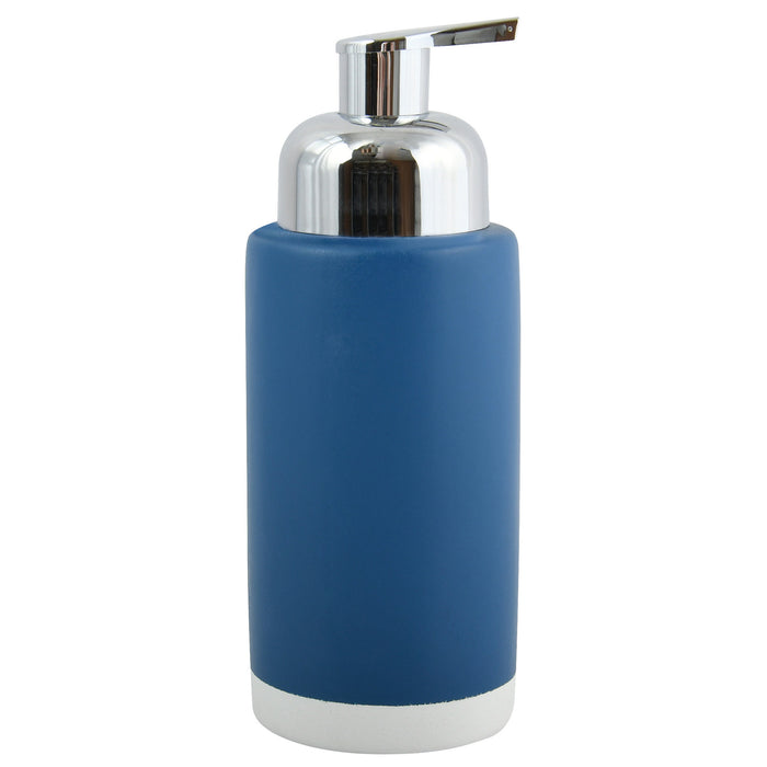 MSV Zeeppompje|dispenser Enzo - keramiek - marine blauw|zilver - 18 cm