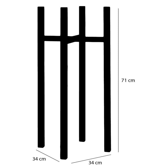 Plantenpot|bloempot plantenstandaard|verhoger zwart metaal 34 x 70 cm