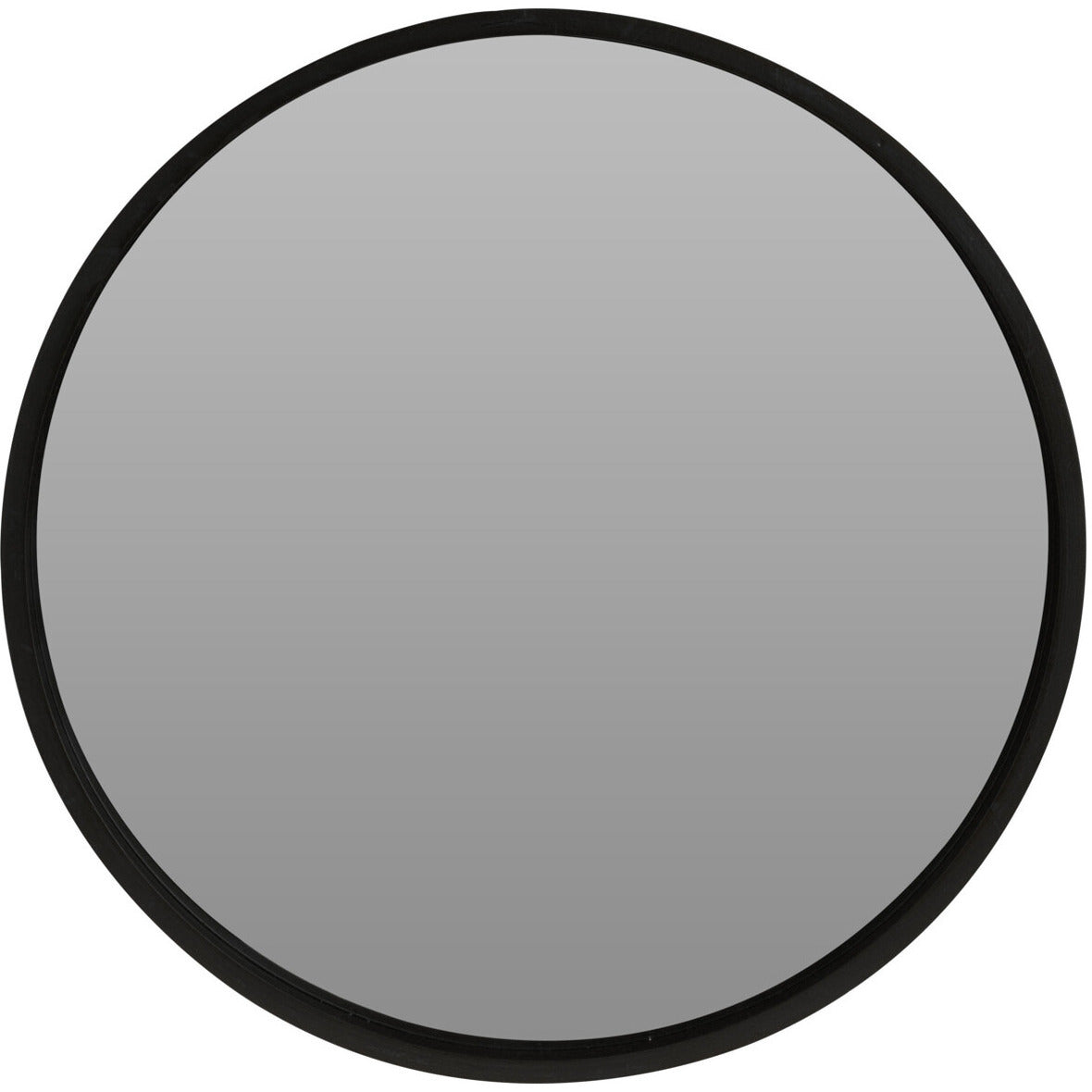 Wandspiegel - rond - hout - zwart - 40 cm
