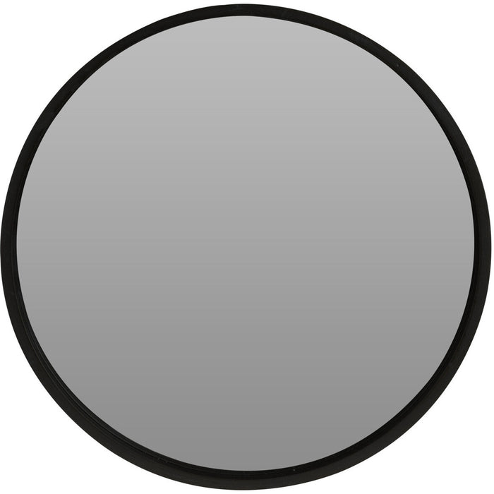 Wandspiegel - rond - hout - zwart - 40 cm