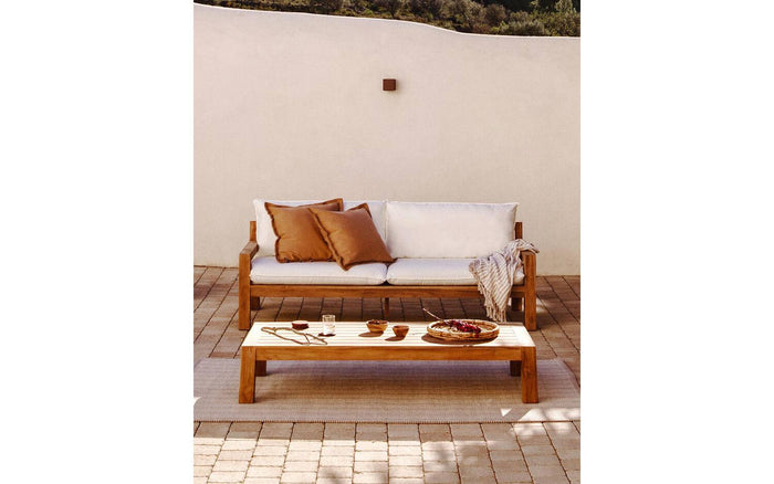 Kave Home - Forcanera 3-zitsbank in massief teakhout 211 cm