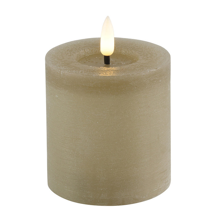 Countryfield LED kaars|stompkaars - beige - D7,5 x H8 cm - timer