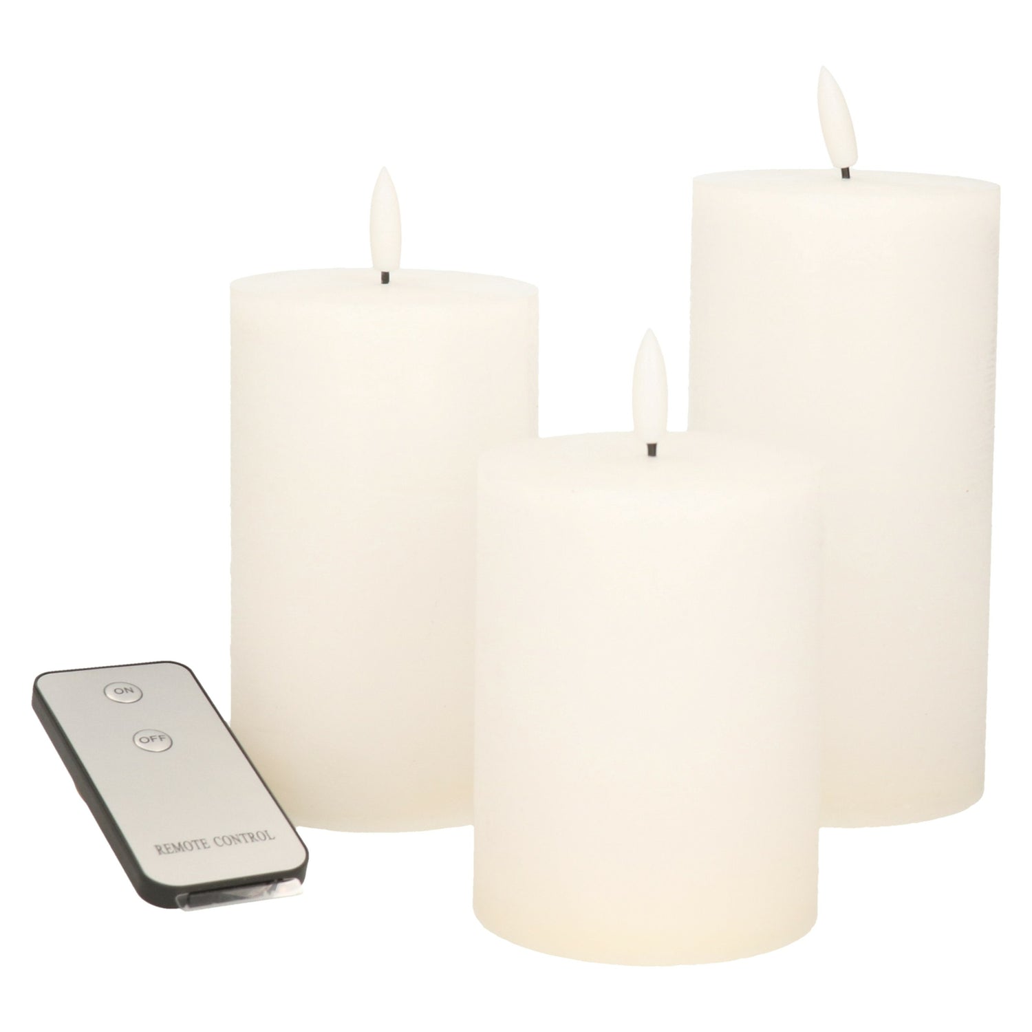 Anna's Collection LED Stompkaarsen met afstandsbediening - 3x - wit