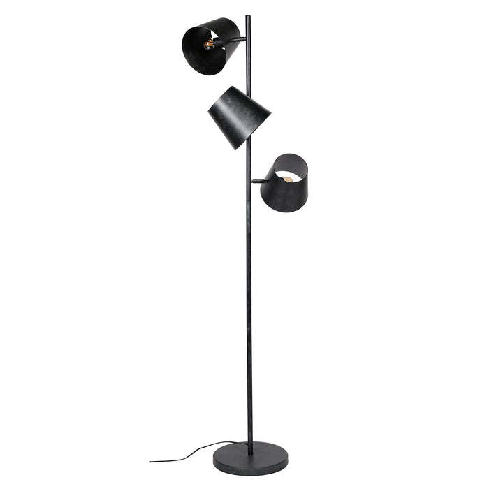 Industriele Vloerlamp - 3x Lichtbron - Ø18 Kinetic - Gecoald Staal