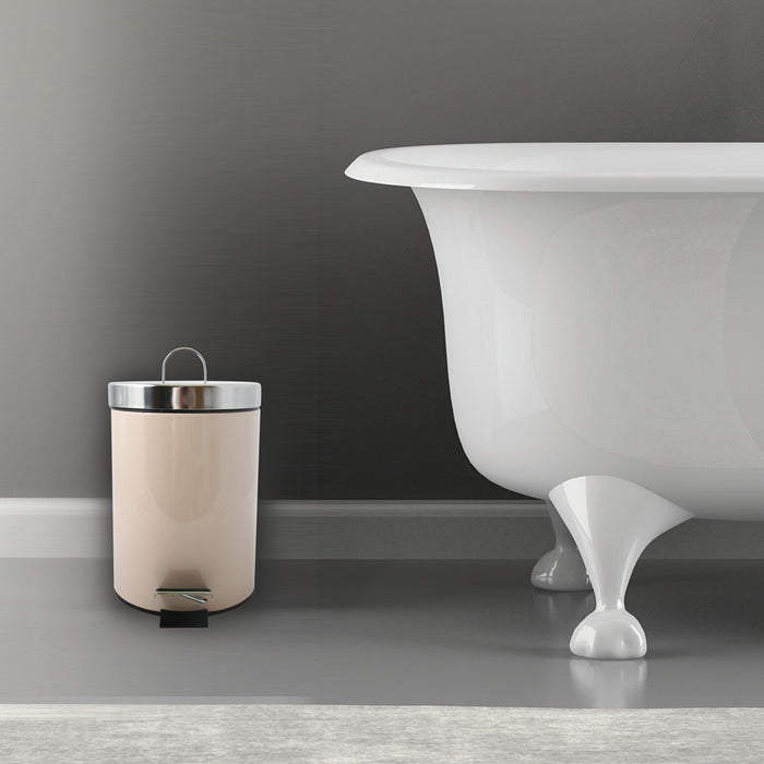 MSV badkamer|toilet pedaalemmer - beige - 3 liter - 17 x 25 cm