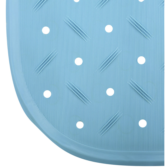 MSV Douche|bad anti-slip mat badkamer - rubber - turquoise - 36 x 76cm