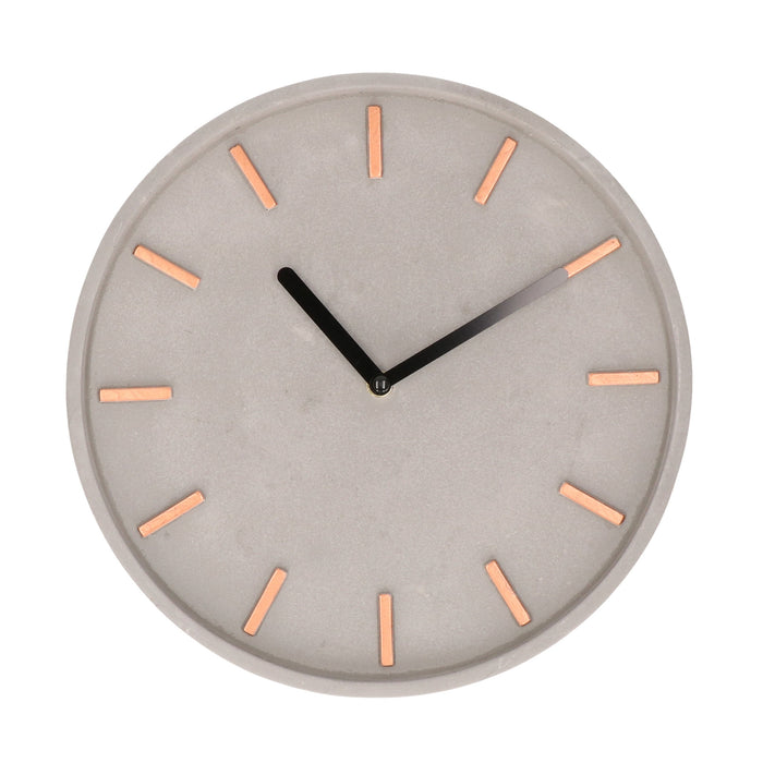 Deco by Boltze Wandklok Gela - grijs met koperkleurig - 27 cm