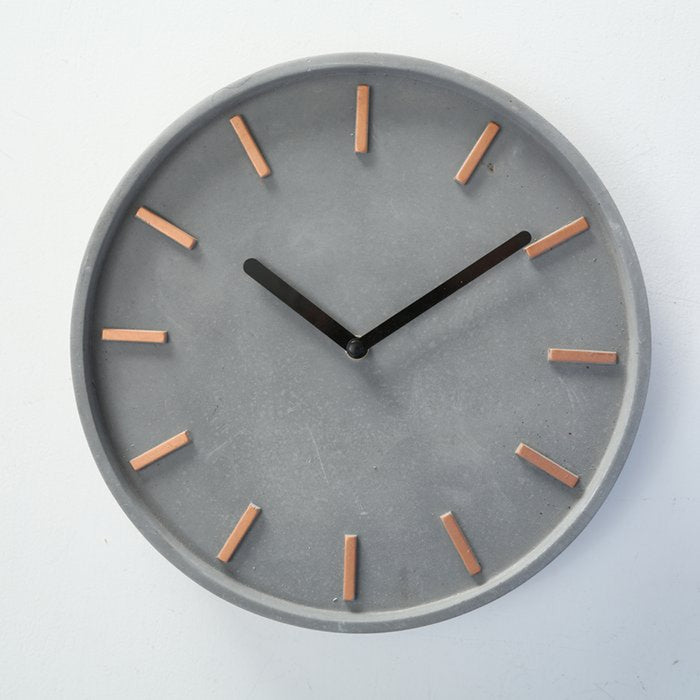 Deco by Boltze Wandklok Gela - grijs met koperkleurig - 27 cm