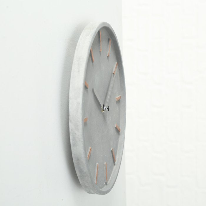 Deco by Boltze Wandklok Gela - grijs met koperkleurig - 27 cm