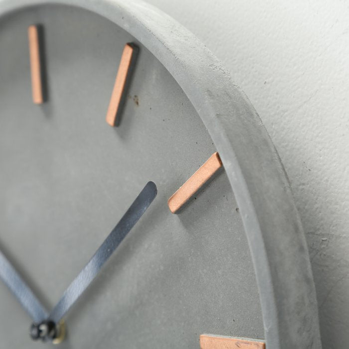 Deco by Boltze Wandklok Gela - grijs met koperkleurig - 27 cm