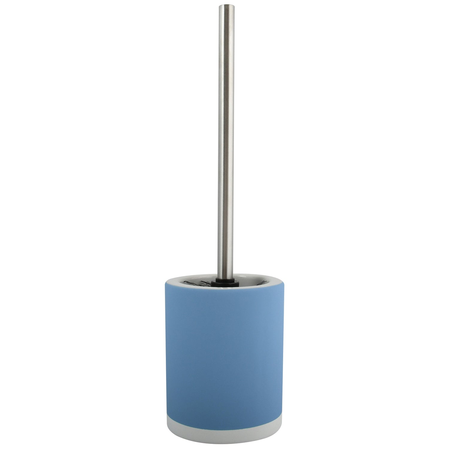 MSV Toilet|wc-borstel houder - keramiek|metaal - pastel blauw - 38 cm