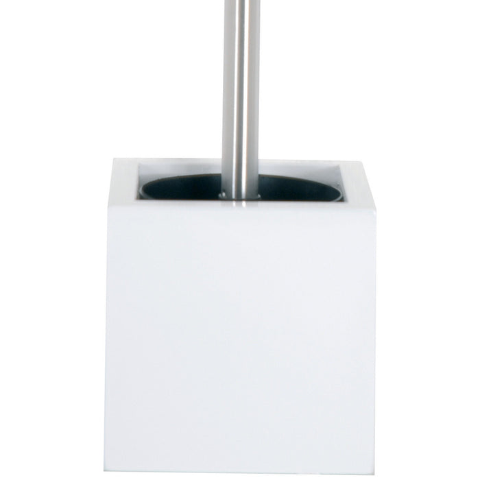 MSV Toiletborstel in MDF houder|rvs wc-borstel - wit - 37 cm