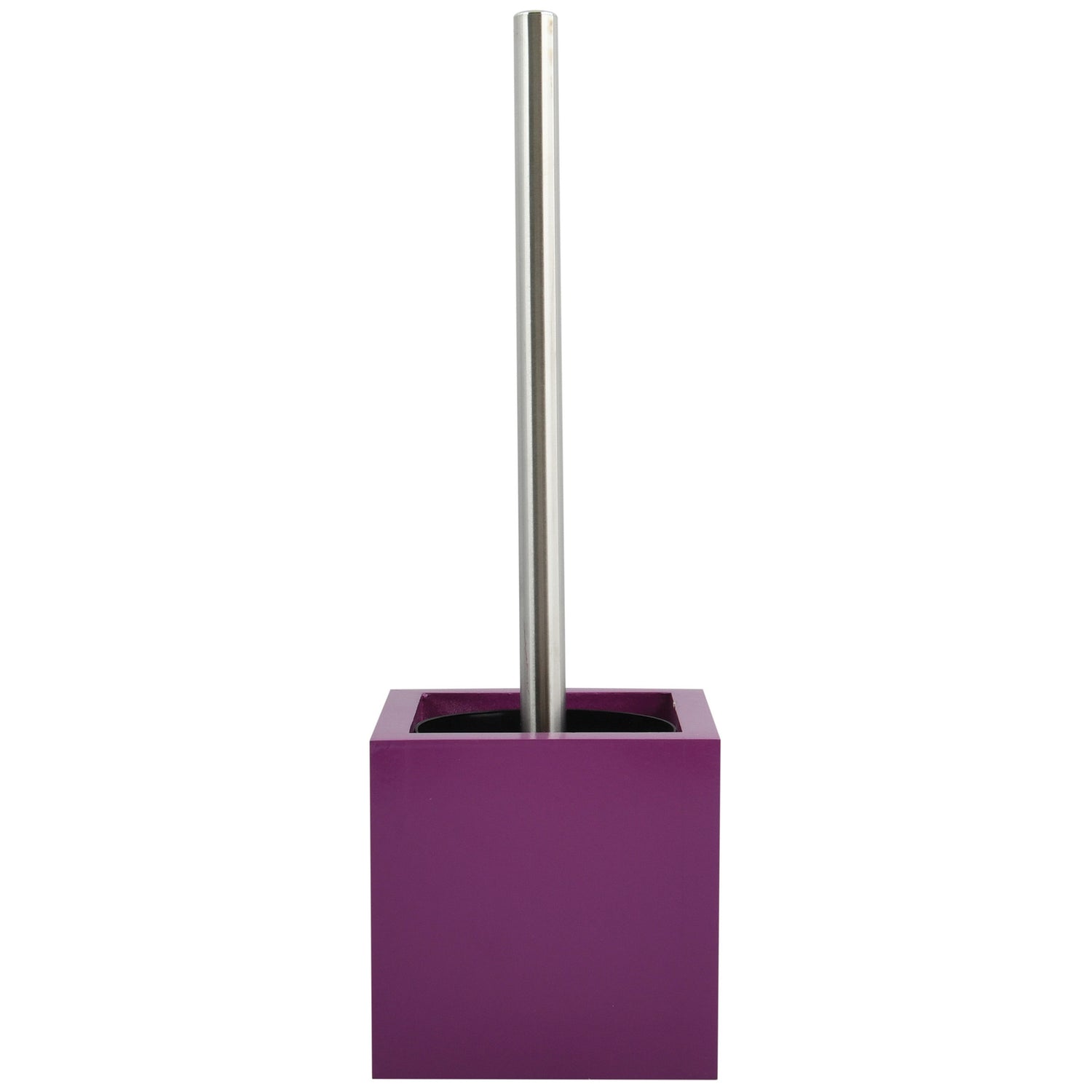 MSV Toiletborstel in MDF houder|rvs wc-borstel - paars - 37 cm