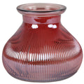 Decostar Bloemenvaas - donkerroze|transparant glas - H12 x D15 cm